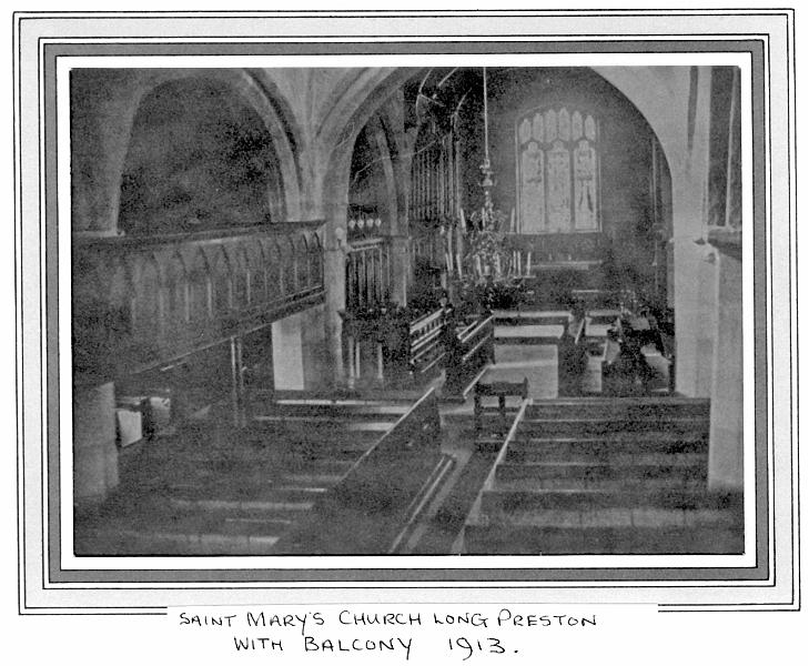 St Marys with Balcony 1913.JPG - St Mary's Church in 1913.  The balcony was pulled down in 1934, when the church was reseated and the Hamerton Chapel refurbished.  The work was done by Brassingtons of Settle.